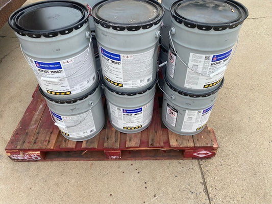(8) SETFAST Solventborne Acrylic Traffic Marking Paint, Yellow, 5 Gallon Each