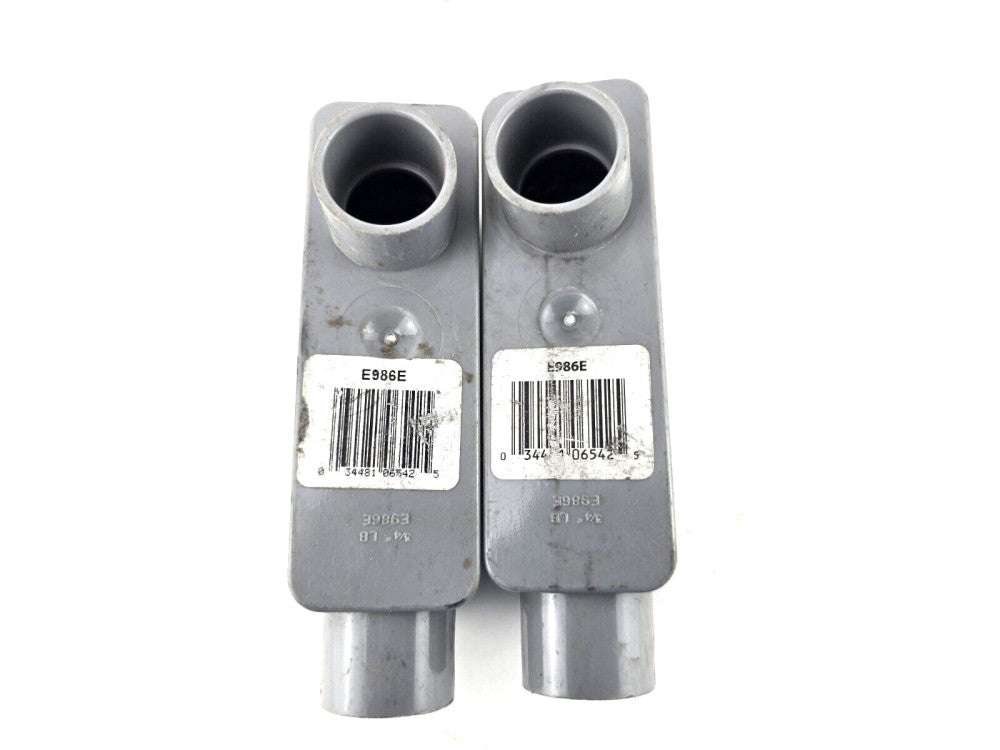 2pcs NOS Carlon E986E 3/4" Access Type LB PVC Conduit Access Fittings