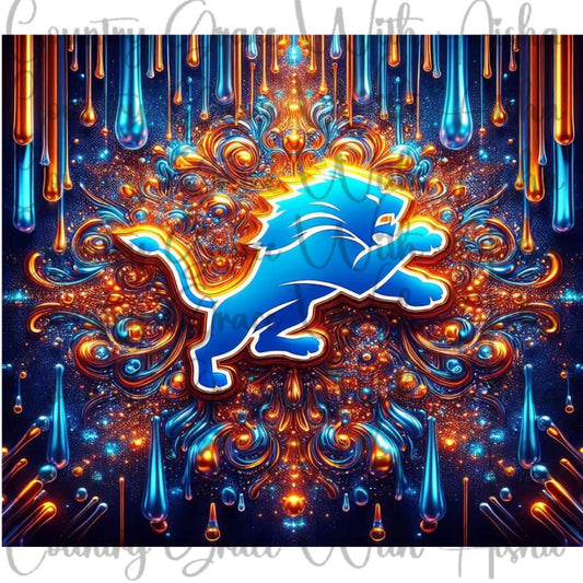 20oz Skinny Wrap Lions Football Sublimation Transfer Ready To Press