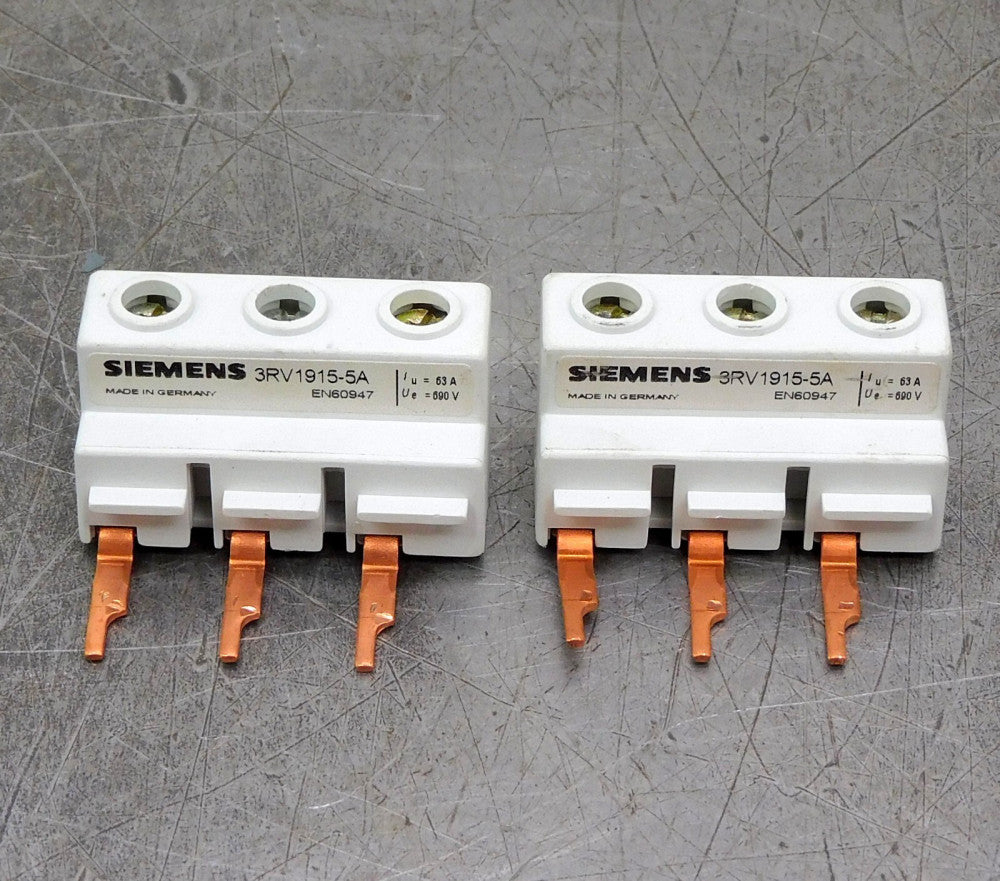Siemens 3RV1915-5A Bus Bar Line Terminal 690V 63A Lot of Two (2)