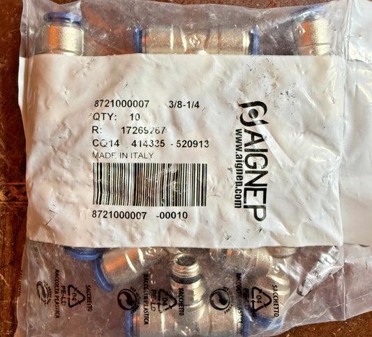 10-Pack Aignep 87210-06-04 3/8" Tube x 1/4" Swift Fit Swivel Branch Tee Fitting
