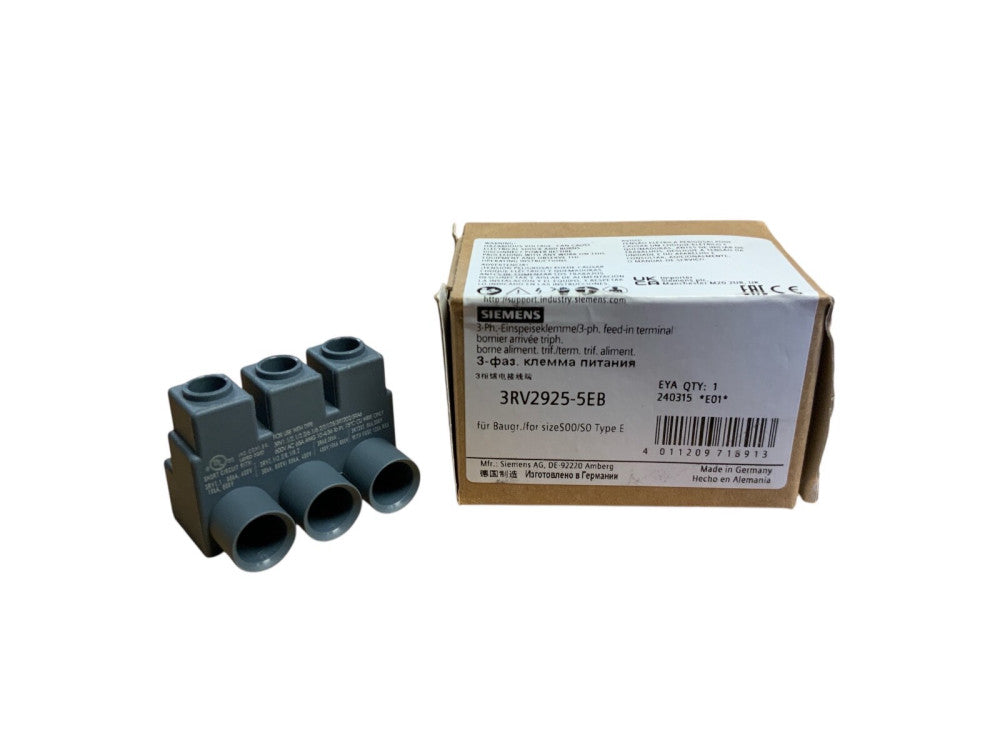 Siemens 3RV2925-5EB 3 Phase Supply Terminal for Busbar