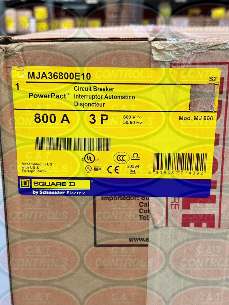 Square D MJA36800E10 3P 600V 300A-800A iLine Circuit Breaker New In Box USA Stck