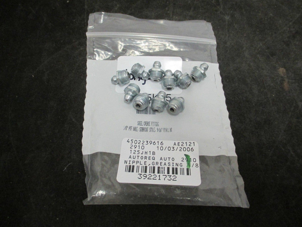Unbranded 1095K65 Steel Greasing Nipple, 1/8" Male PTF Lot of 10
