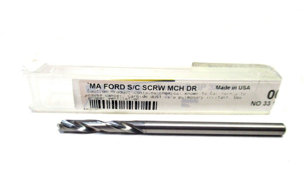 M.A. Ford (00654871) #33 .113" x 5/8" x 2" 118° RH Carbide Screw Machine Drill