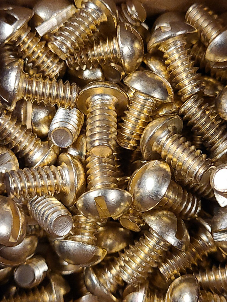 Lot Of 100 10-24 Thread Round Head Brass Machine Screws 3/8" Long
