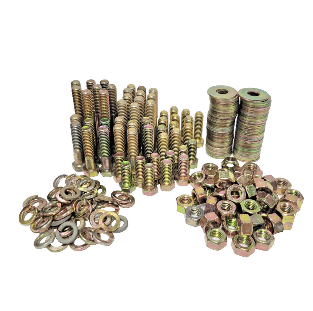 HEX BOLT ASSORTMENT WITH WASHERS AND NUTS YELLOW ZINC **LOT OF 231** 7/16"