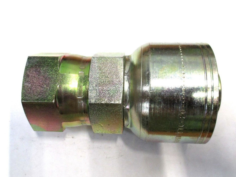 Eaton (4S20KF20) Komatsu Female Swivel Straight 4S Steel Spiral Hose Fitting