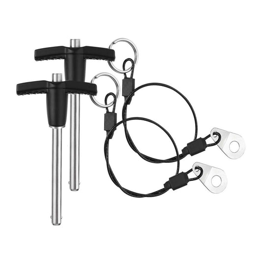 2 Pack 6x50mm T Handle Quick Release Pin Stainless Steel Ball Lock with Lanyard