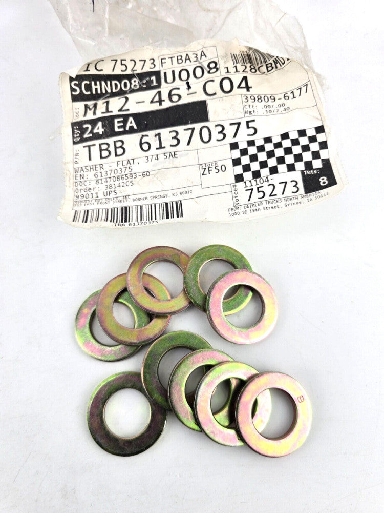 10pcs NOS Thomas Blue Bird 61370375 WASHER FLAT 3/4 SAE Freightliner