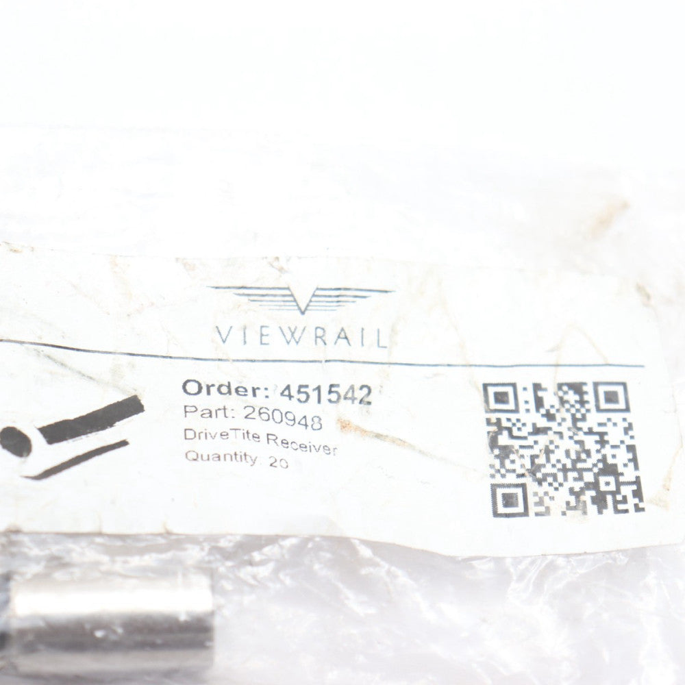 (5-Pk) Viewrail Rod DriveTite Receiver - 0060096202 Only