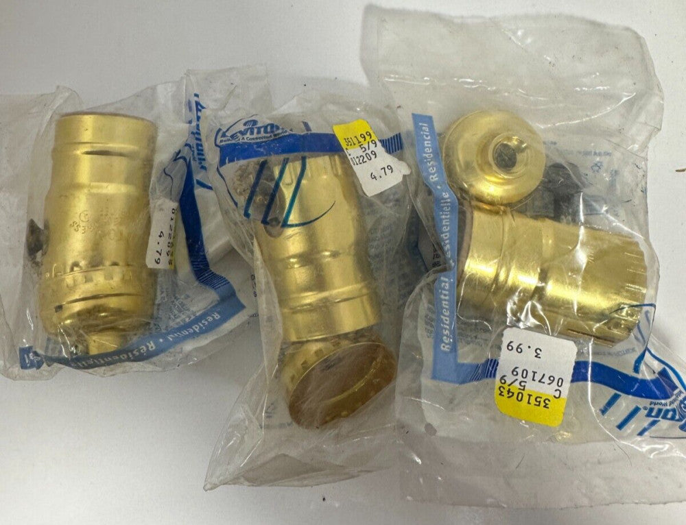 (Lot of 3) Leviton 261B Lampholder Gold Tone