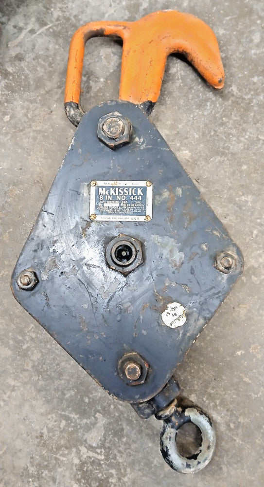 MCKISSICK 8" NO. 444 SNATCH BLOCK  2 TON CAPACITY WIRE ROPE SIZE 3/4"