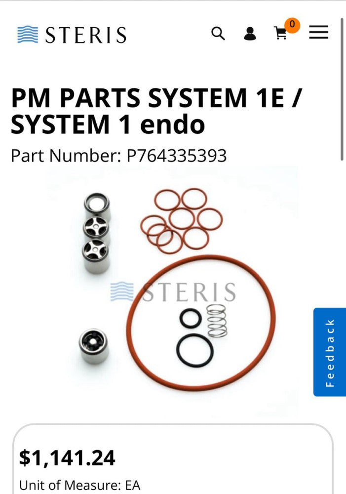 NEW OEM Steris Preventive Maintenance Pack Check Valves PN P764335393 Free Ship
