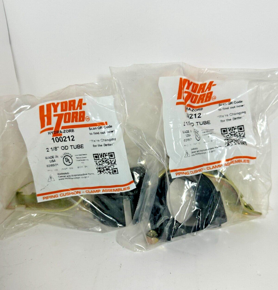(Lot of 2) Hydra-Zorb 100212 2-1/8" OD Tube Piping Cushion Assembly