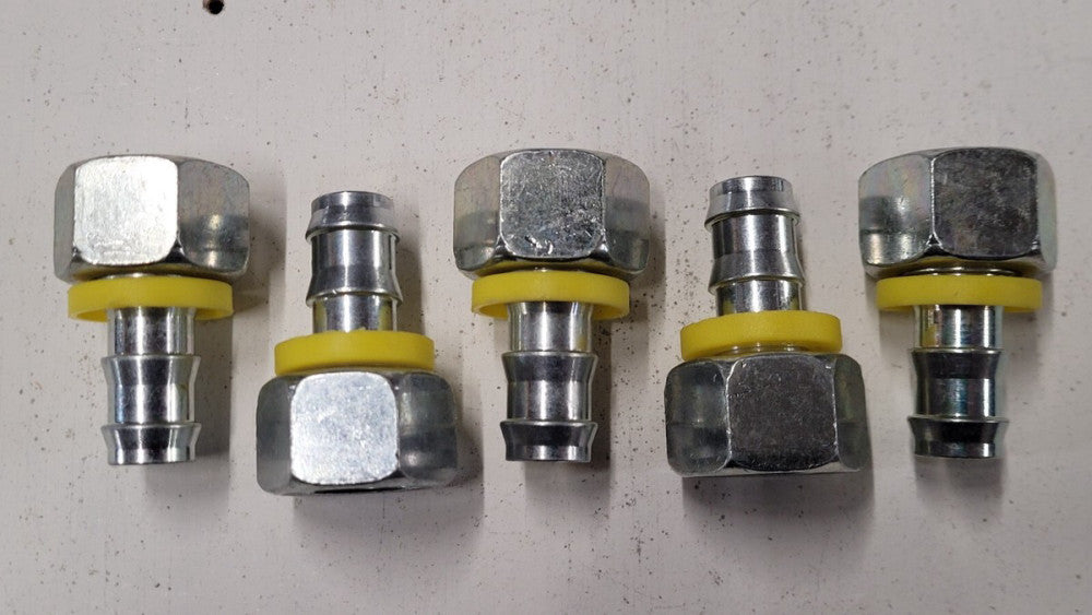 Lot of 5 Parker 3C382-15-8 Push on Field Attachable Hydraulic Hose Fittings