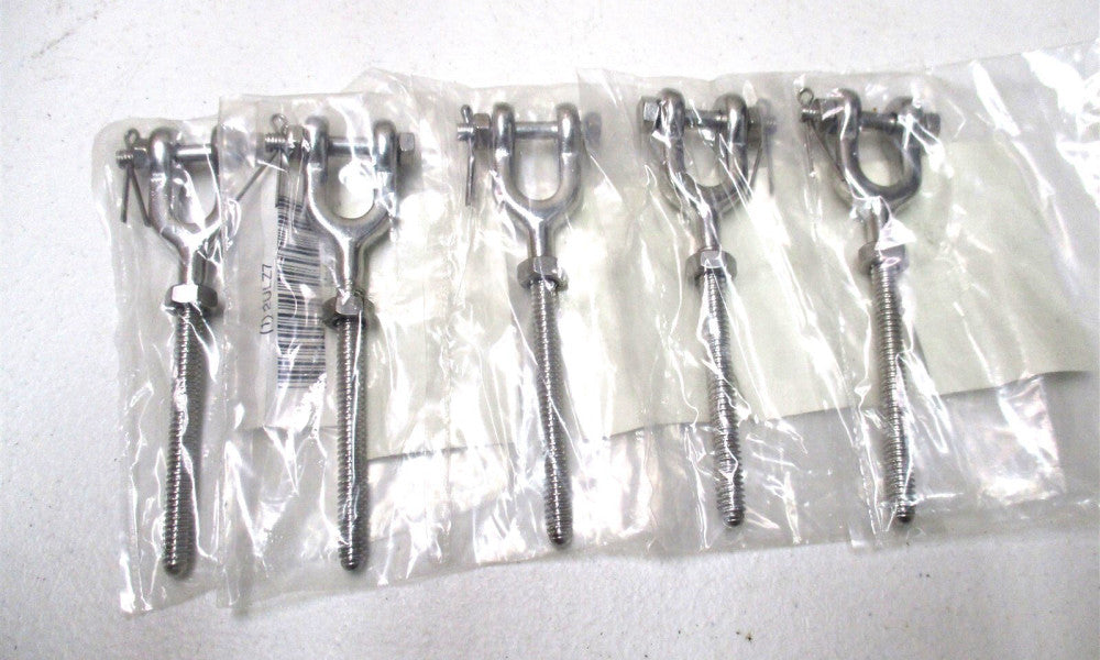 (2ULZ7) 1/4" Thread x 4" Takeup Jaw End RH 500lb Stainless Turnbuckle - Lot of 5