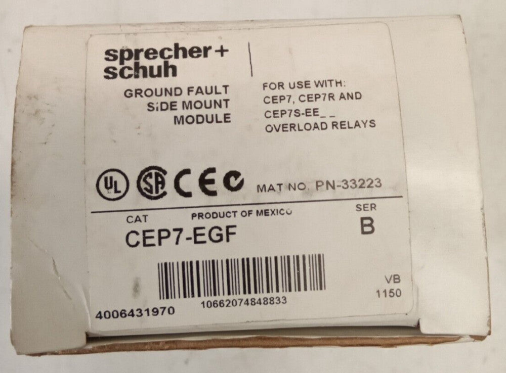 Sprecher & Schuh CEP7-EGF Ground Fault Side Mount Module