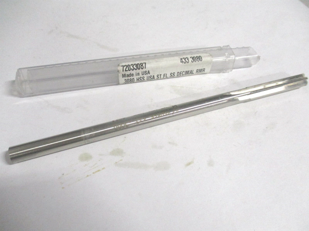 (72033087) 0.308" x 1-1/2" x 6" OAL Straight Flute HSS 6-Flute Chucking Reamer 