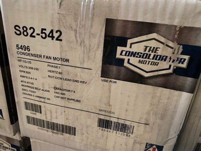 S82-542 US Motor Consolidator 1/3-1/5HP 208-230V 1PH (NEW)