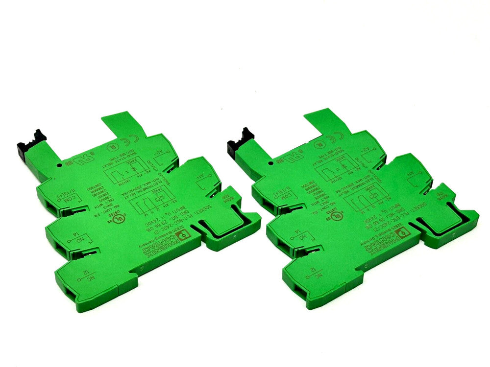 Phoenix Contact PLC-BSC-24DC/21 Relay Base 2966016 w/ 2961105 Relay LOT OF 2