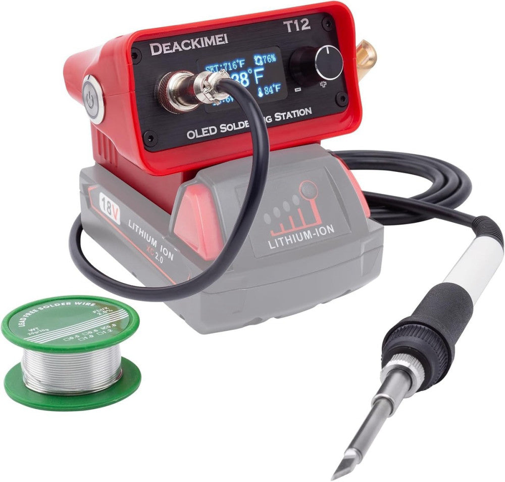Cordless Soldering Iron Station for Milwaukee 18V Battery, Temperature... 