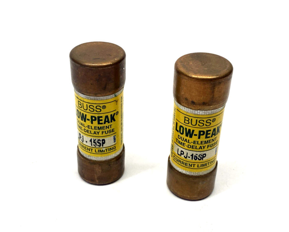 Bussmann LPJ-15SP Class J Fuse, Time-Delay, Dual-Element, 15A LOT OF 2
