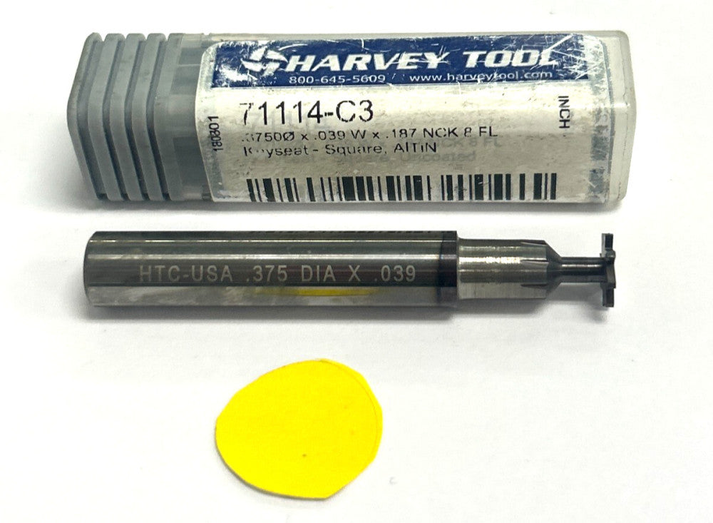 HARVEY TOOL DEEP KEYSEAT CUTTER  71114-C3   CUTTER DIAMETER 0.3750