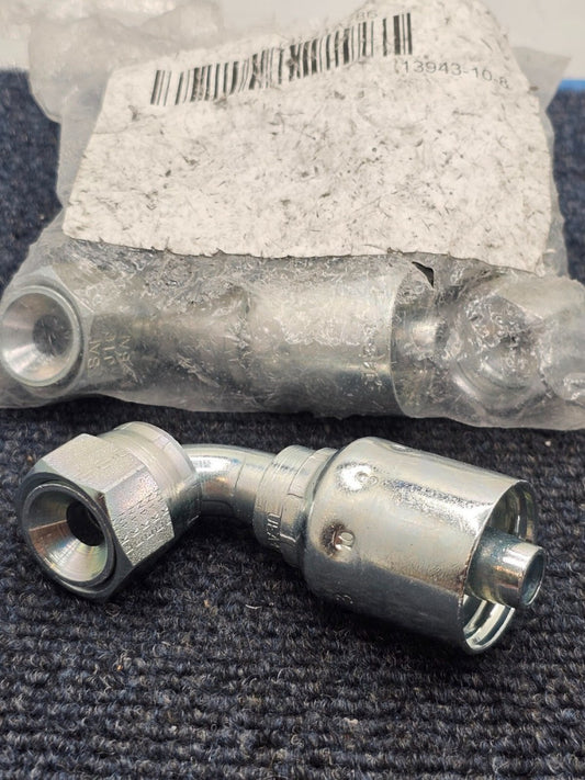 (QTY 4) 13943-10-8 Hydraulic Hose Fittings 90 Degree Elbow