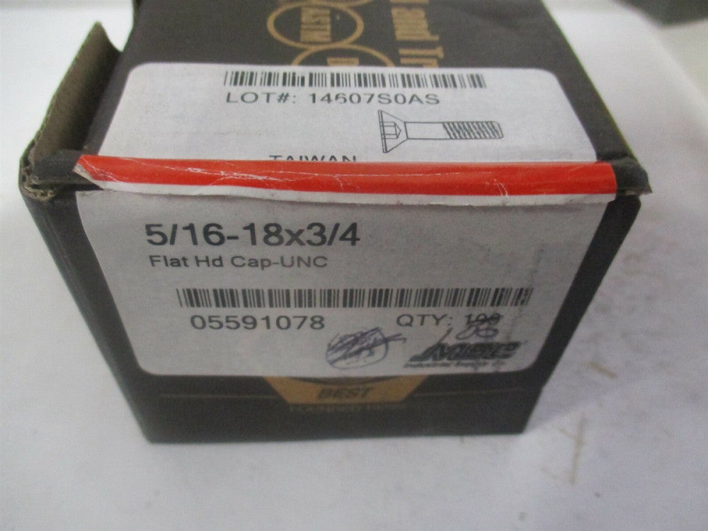 (211161P) 5/16-18 UNC Alloy Steel Hex Socket 82° Flat Cap Screw - Pack of 100 