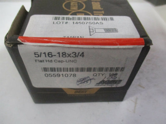 (211161P) 5/16-18 UNC Alloy Steel Hex Socket 82° Flat Cap Screw - Pack of 100 