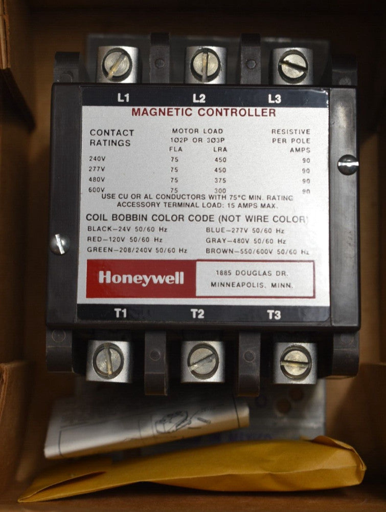 Honeywell R4236B 1052 Magnetic Contactor 3 Pole, 75A, 120V
