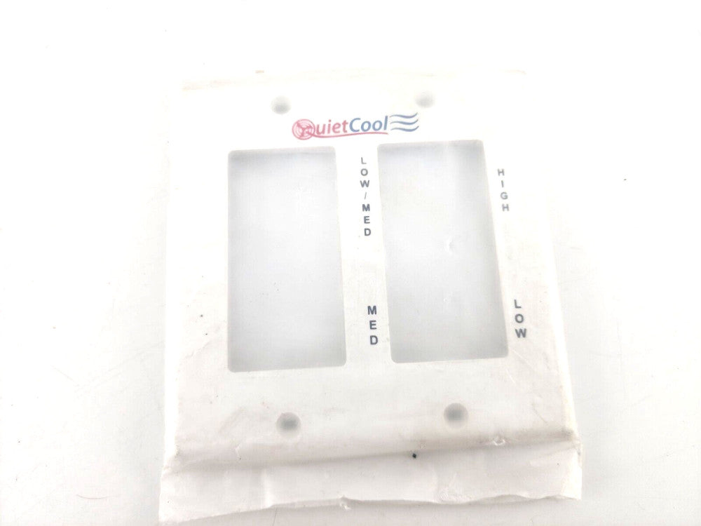 QuietCool Wall Plate 2-Gang Decora White (Quiet Cool Logo)