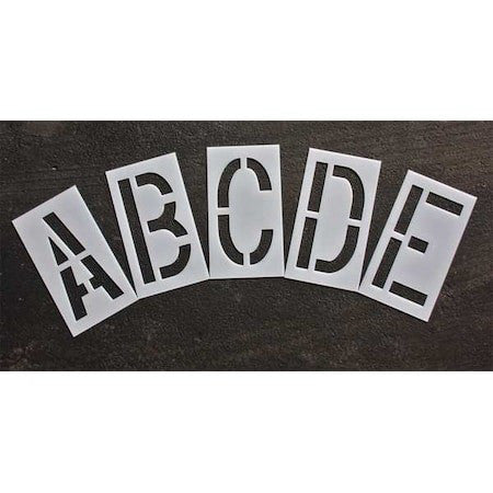 Rae Stl-116-8245 Pavement Stencil,24 In,Alphabet Kit,1/16, Stl-116-8245