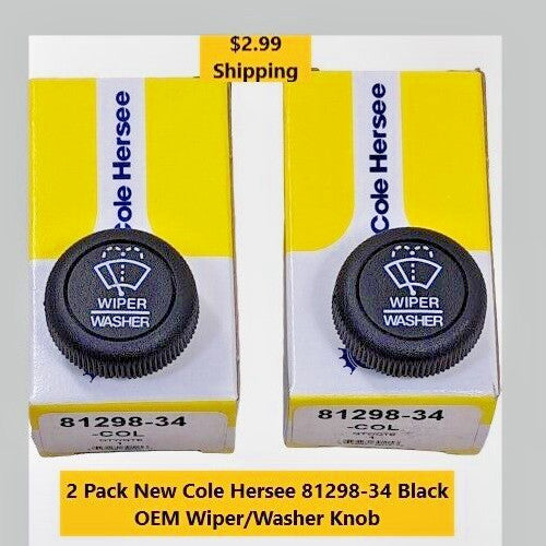 2 Pack Brand New in Box Cole Hersee 81298-34-BX Black Knob (S Wiper Washer)