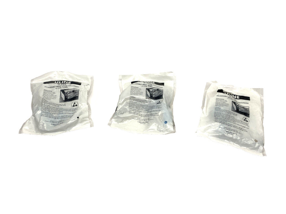 Uline H-935 Fabric Wrist Strap Grounder, Deluxe, 6' Cord LOT OF 3