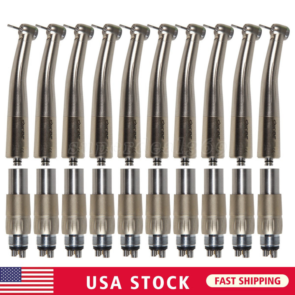 1-10X SANDENT Dental High Speed Fiber Optic LED Handpiece fit NSK 6 H Coupler SA