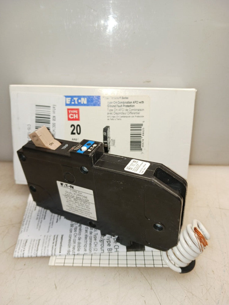 NEW EATON 66C1478G10 AFCI/GFCI COMBINATION CIRCUIT BREAKER 20 AMP 1 POLE 120 VAC