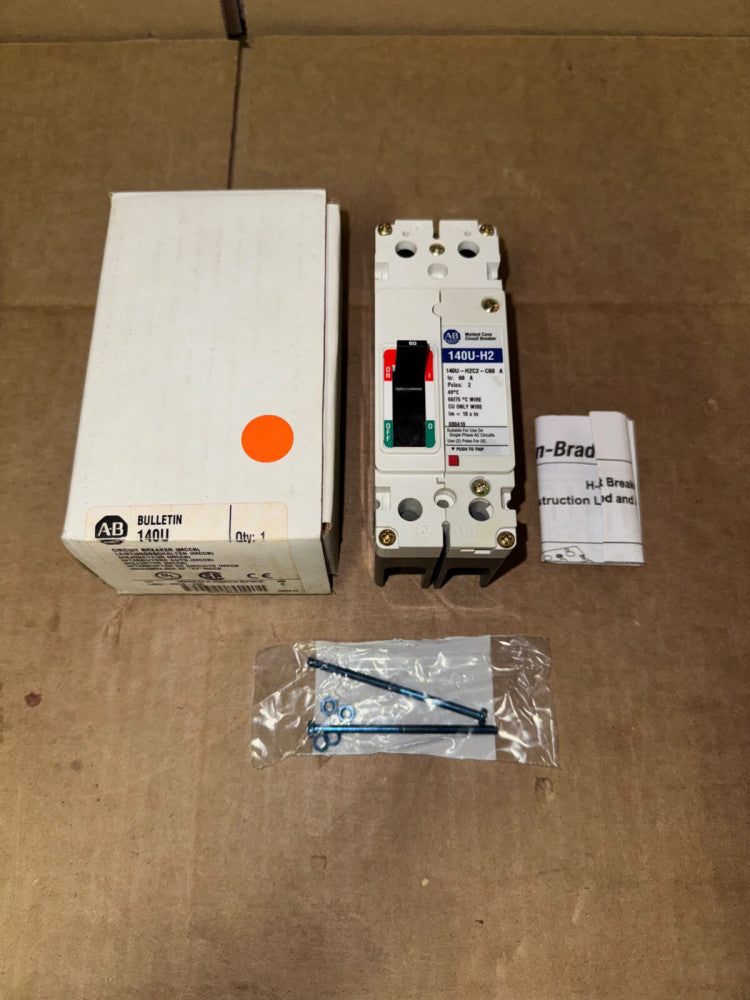 ALLEN BRADLEY 140U-H2C2-C60 CIRCUIT BREAKER, 2-POLE, 60-AMP, 480-V, NEW-OB!