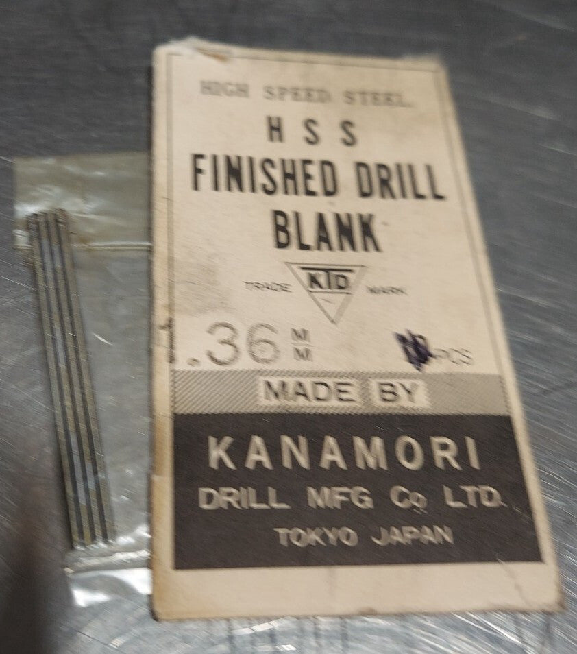 Lot Of 4 - Kanamori 1.36mm x 2" HSS Finished Drill Blank Pin Gage