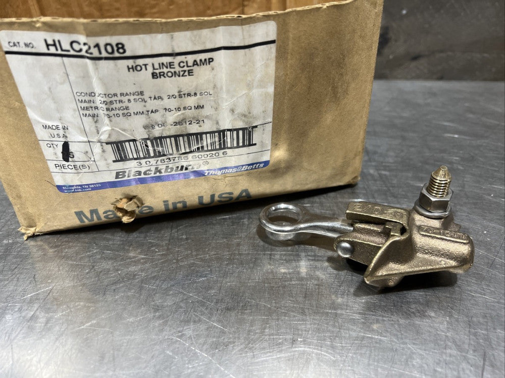 Blackburn Thomas & Betts HLC2108 Hotline Clamp Bronze 8 AWG to 2/0 70-10MM Nos
