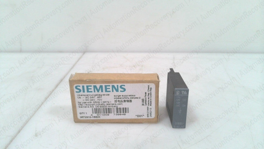 SIEMENS 3RT2916-1BB00 PACK OF 2, SIRIUS SURGE SUPPRESSOR W/ VARISTOR, NE #342528