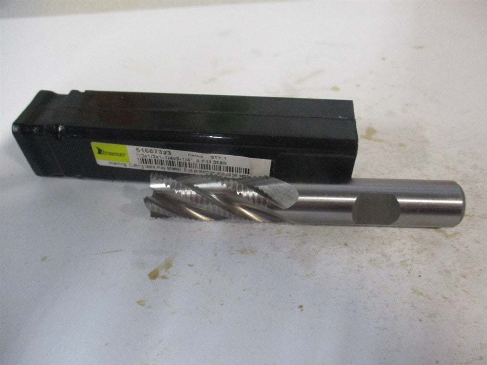 (724-2020) 1/4" x 5/8" x 3/8" x 2-7/16" 3 Flute Cobalt Roughing Square End Mill 