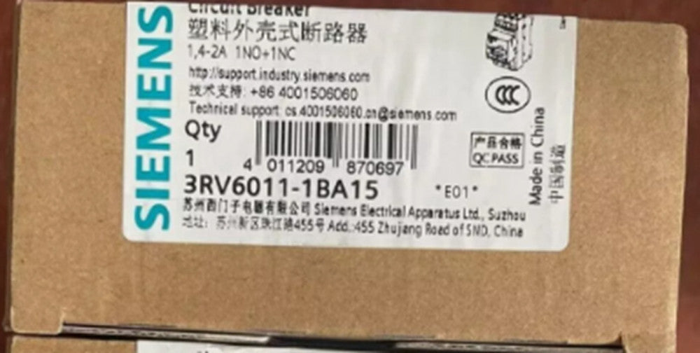 One Brand New Siemens 3RV6011-1BA15 3RV60111BA15 1.4-2.0A Circuit Breaker