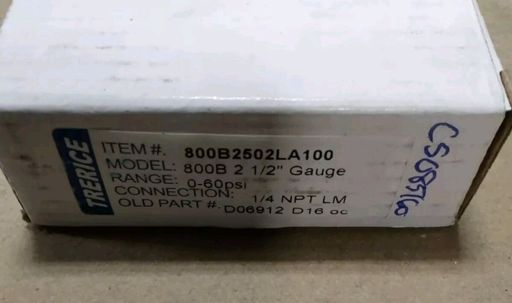 Trerice 800B2502LA100 D06912 Pressure Gauge 2.5" 60PSI 1/4" NPT LM E37