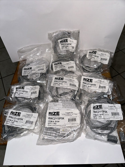 10 RIZE 5 Ft 18” Y-TOGGLE LIGHT FIXTURE CABLE HANGING KITS  RWC2Y18P5K 30194