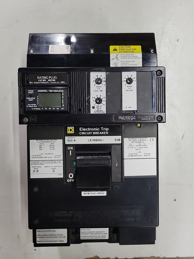 New! SQUARE D LE36600LI 3P 600A 600V CIRCUIT BREAKER