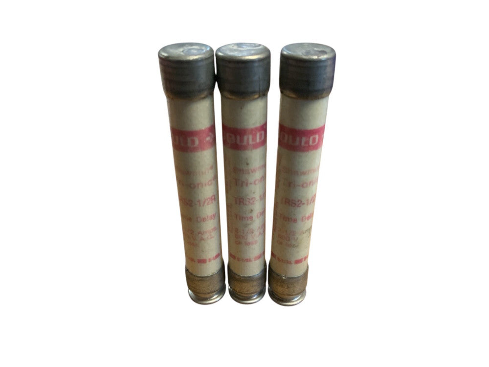 GOULD SHAWMUT BOX OF 3 TRI-ONIC FUSES TRS2-1/2R 2-1/2AMP 600VOLT NIB