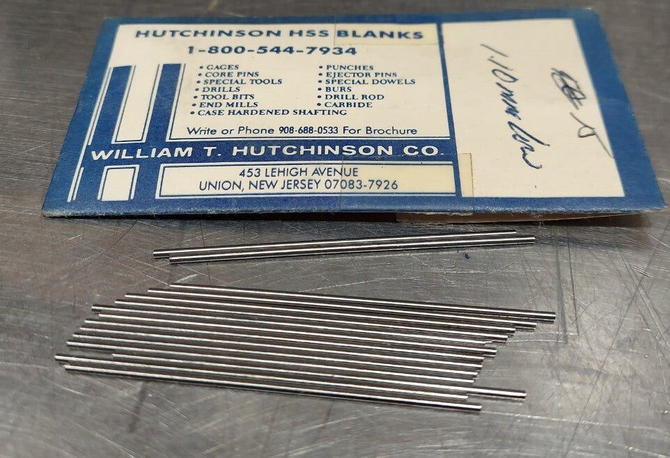 Lot Of 15 - USA Hutchinson 1.10mm x 2" Low Drill Blank Reamer Pin Gage