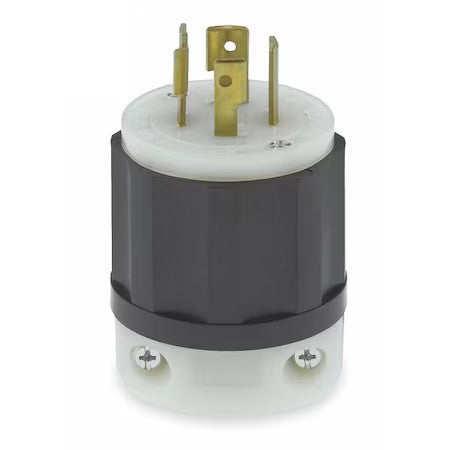 Leviton 2421 Locking Plug, L15-20P, 20 A, 250V Ac, Three Phase, 3 Pole, Screw